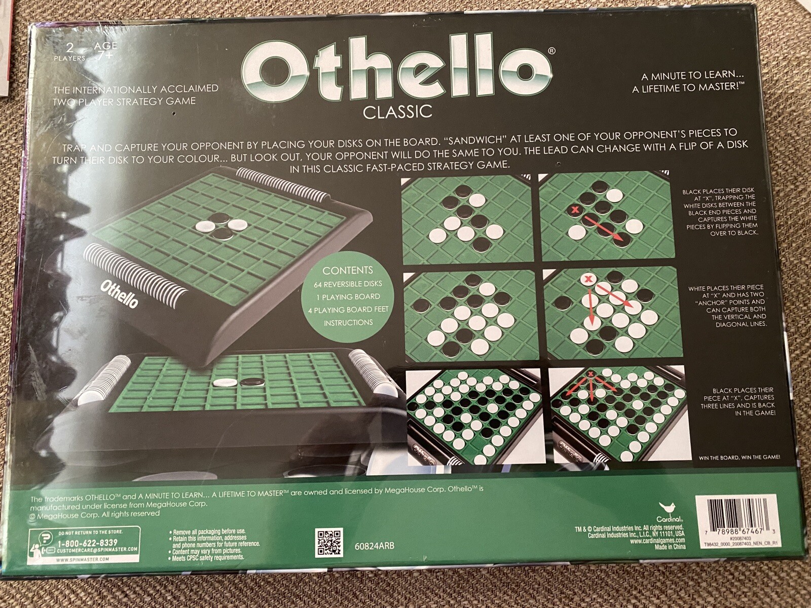 Othello Classic Board Game by Cardinal New in box Factory Sealed NIB Megahouse