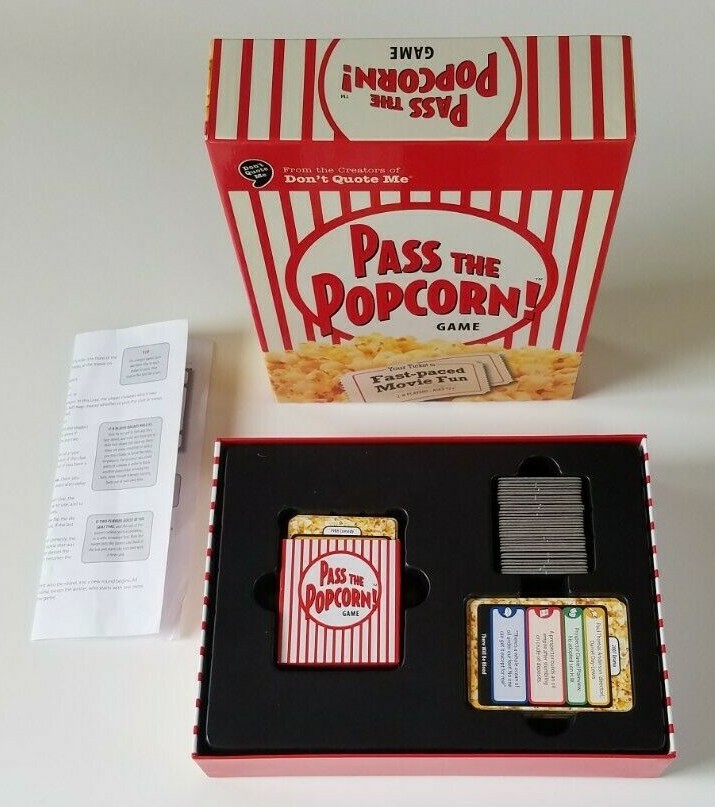 Pass the Popcorn! Game Fast-Paced Movie Fun 2008 Ages 12+ for 2 to 8 Players.