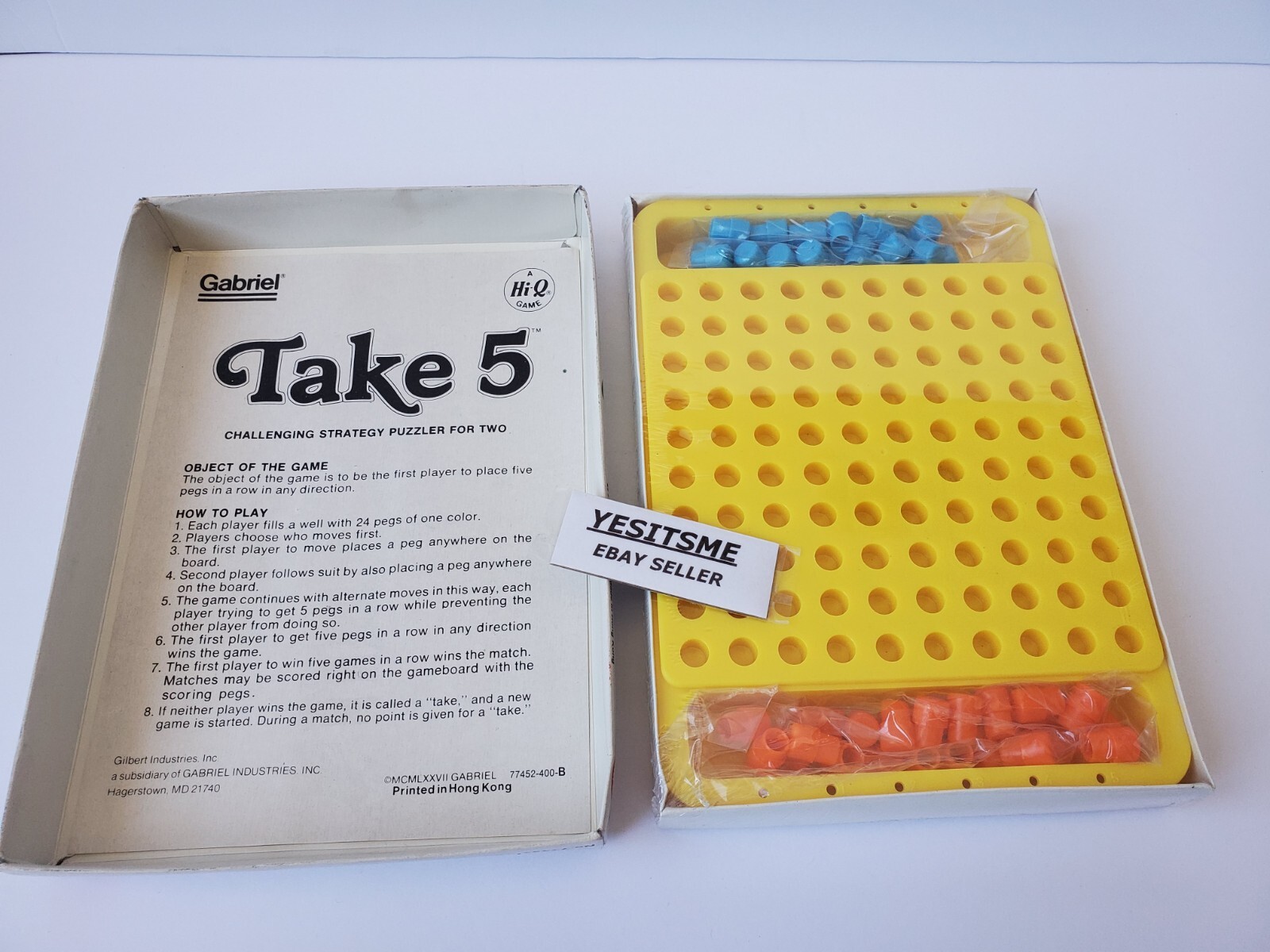 Vintage 1977 Gabriel Take 5 Challenging Strategy Puzzler: Hi-Q Game (NEW/SEALED)