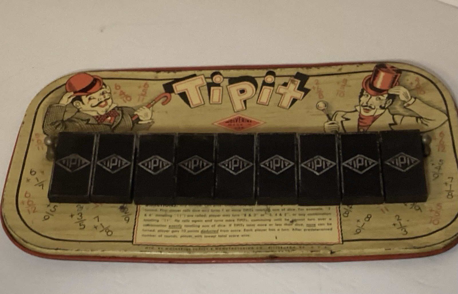 VINTAGE 1940’S TIPIT tin lithograph NUMBER GAME BY WOLVERINE TOY CO. GD COND!!