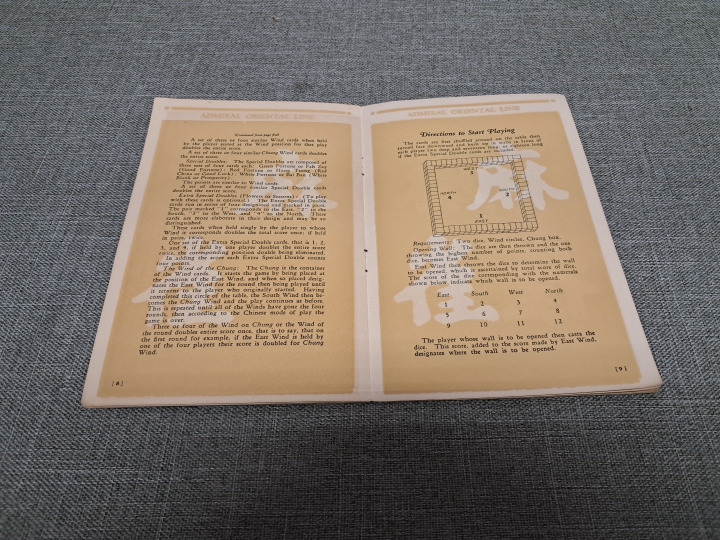Ma-Chiong Admiral Oriental Line 1923 Third Edition Booklet Rough Read
