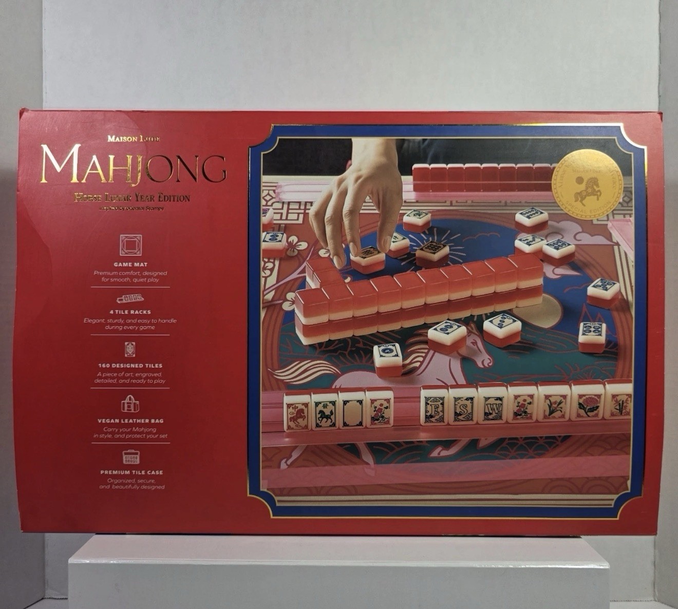 Maison Lude MAHJONG HORSE LUNAR YEAR EDITION – Carry Bag – 160 Tile Set -NIB