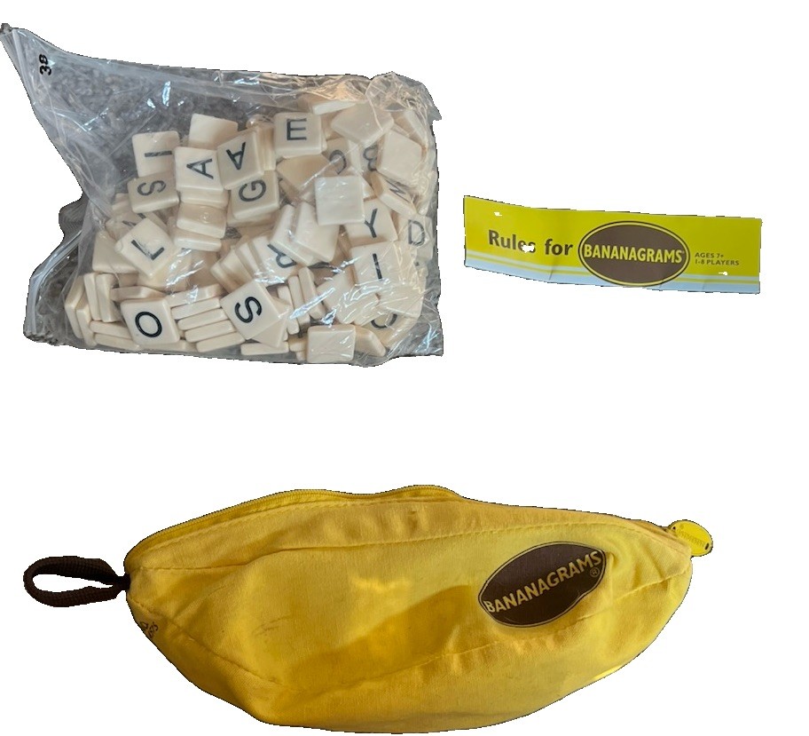 Bananagrams Word Game Complete 144 Letter Tiles Original Banana Pouch