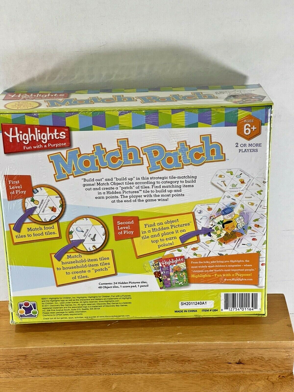 NEW SEALED Kids Matching Board Game Highlights Match Patch Kids Game Age 6+