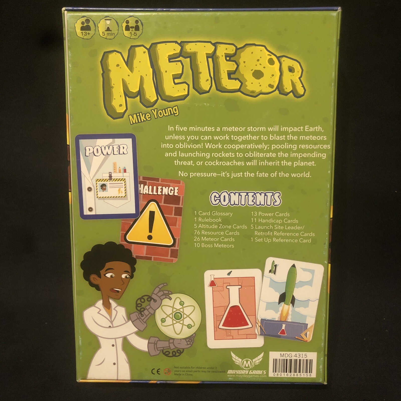 Meteor Card Game – Mayday Games By Mike Young For Kickstarter COMPLETE EUC