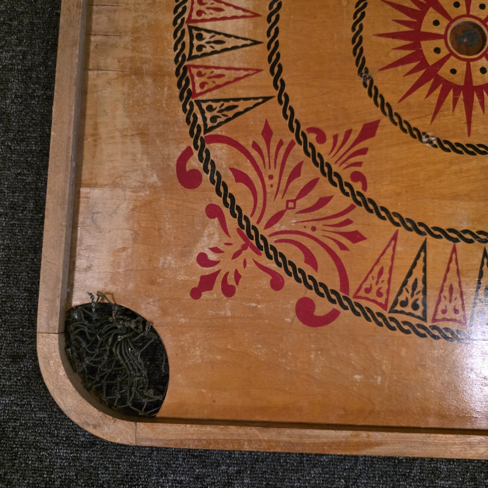 Antique Carrom Company Double Sided Wood Game Board No. 1 Archarena 28.5″X28.5″