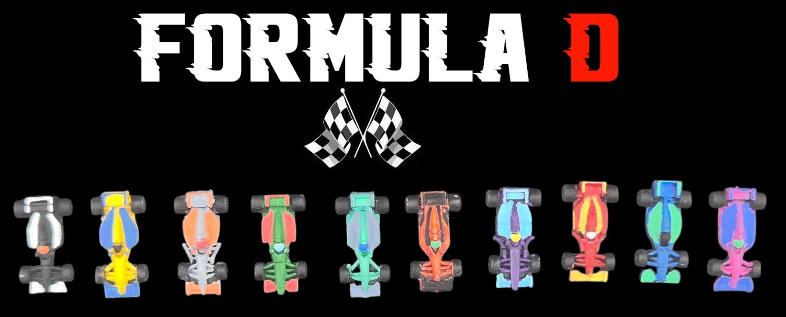 Formula D 10 painted miniature cars F1 / 10 cars F1 (20mm) painted