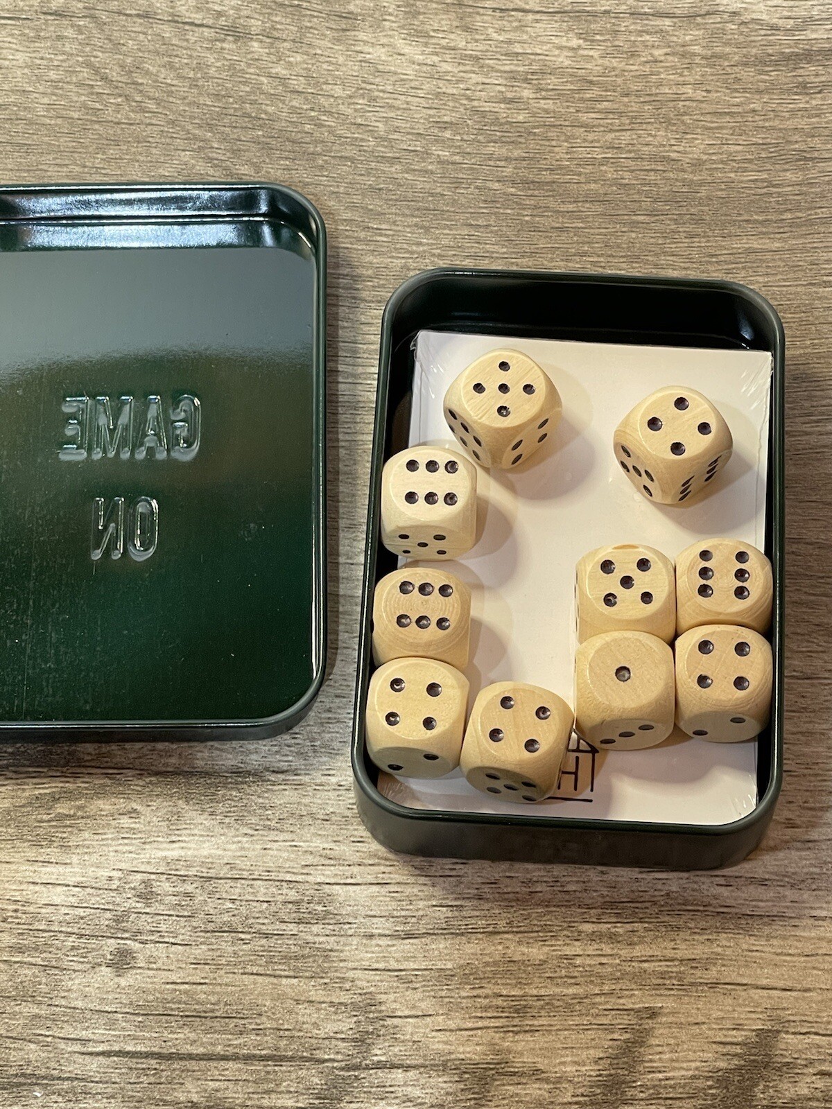 New Hearth and Hand with Magnolia Wooden Dice set Wood W/Tin Target Game On VHTF