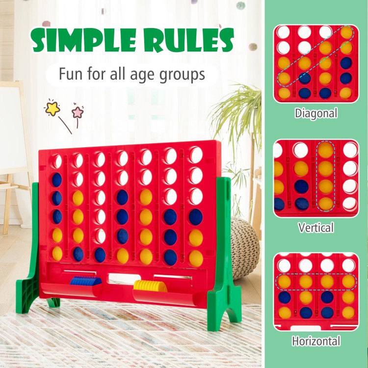 Jumbo 4-to-Score Connect Game Set – Giant Connect Four on Wall or Table with Bag