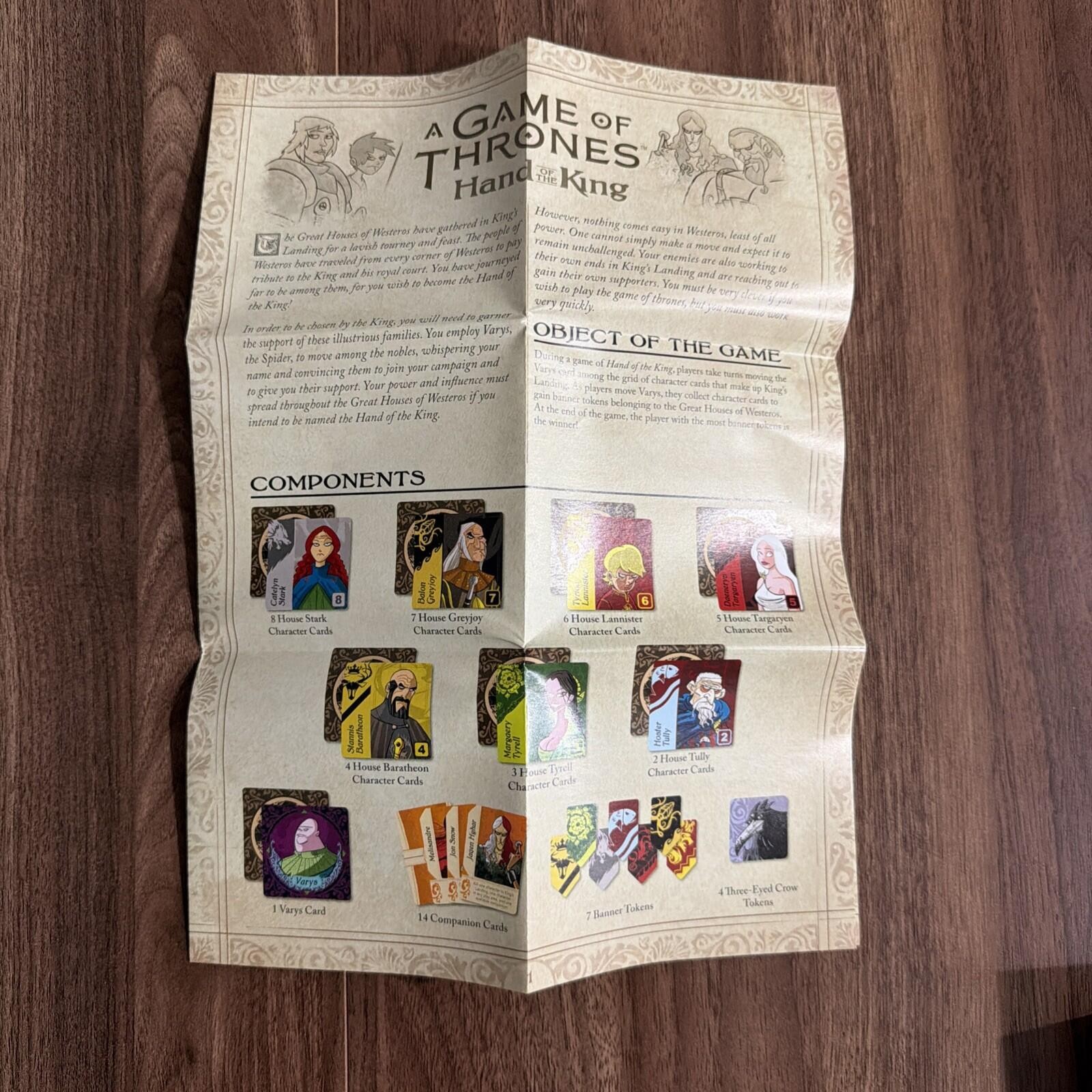 A Game of Thrones: Hand of the King – Whimsical Card Game of Wits Fantasy Flight