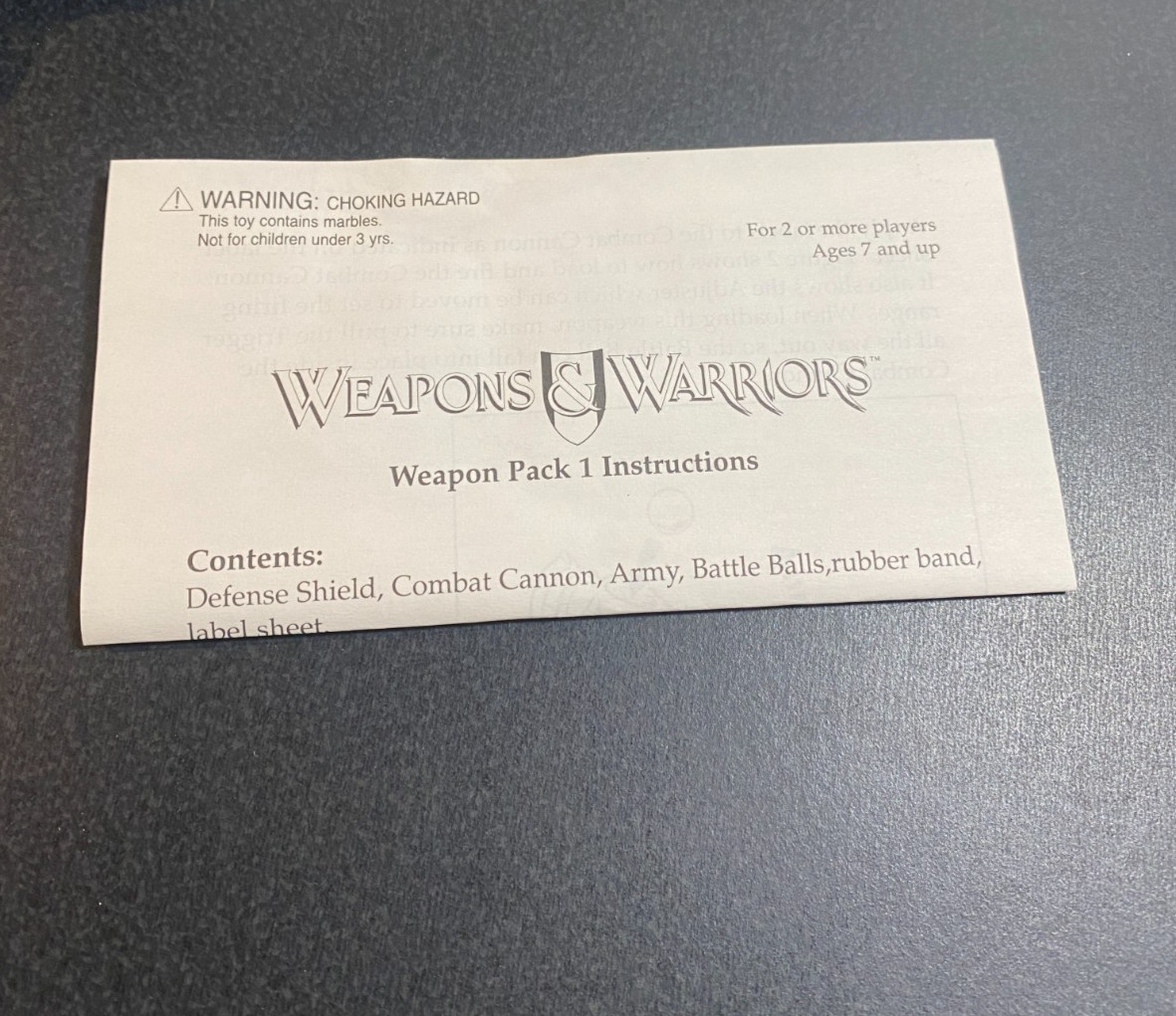 1995 Pressman Weapons & Warriors Weapon Pack 1 (Open Box)