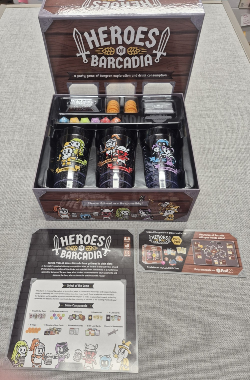 Heroes of Barcadia Board Game –Dungeon Exploration Party Game with Drink Challe