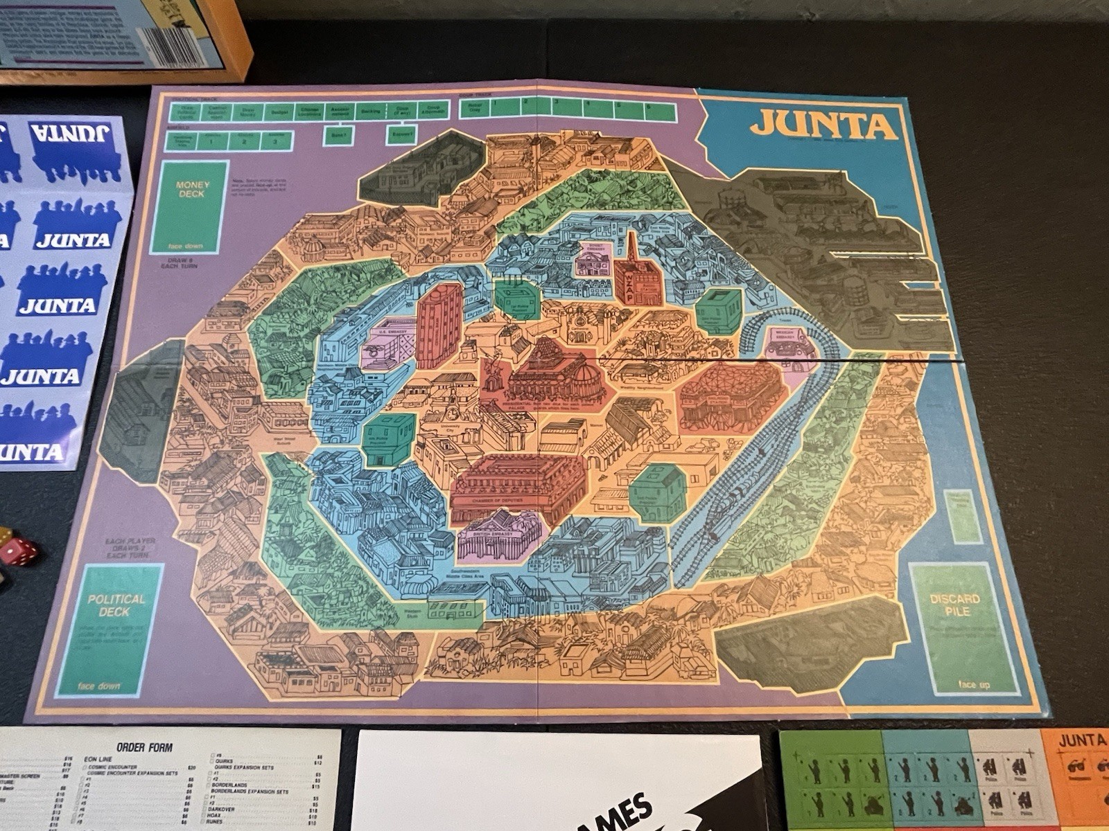 Junta 1985 Board Game West End Games Complete Unpunched Never Played FREE SHIP!!