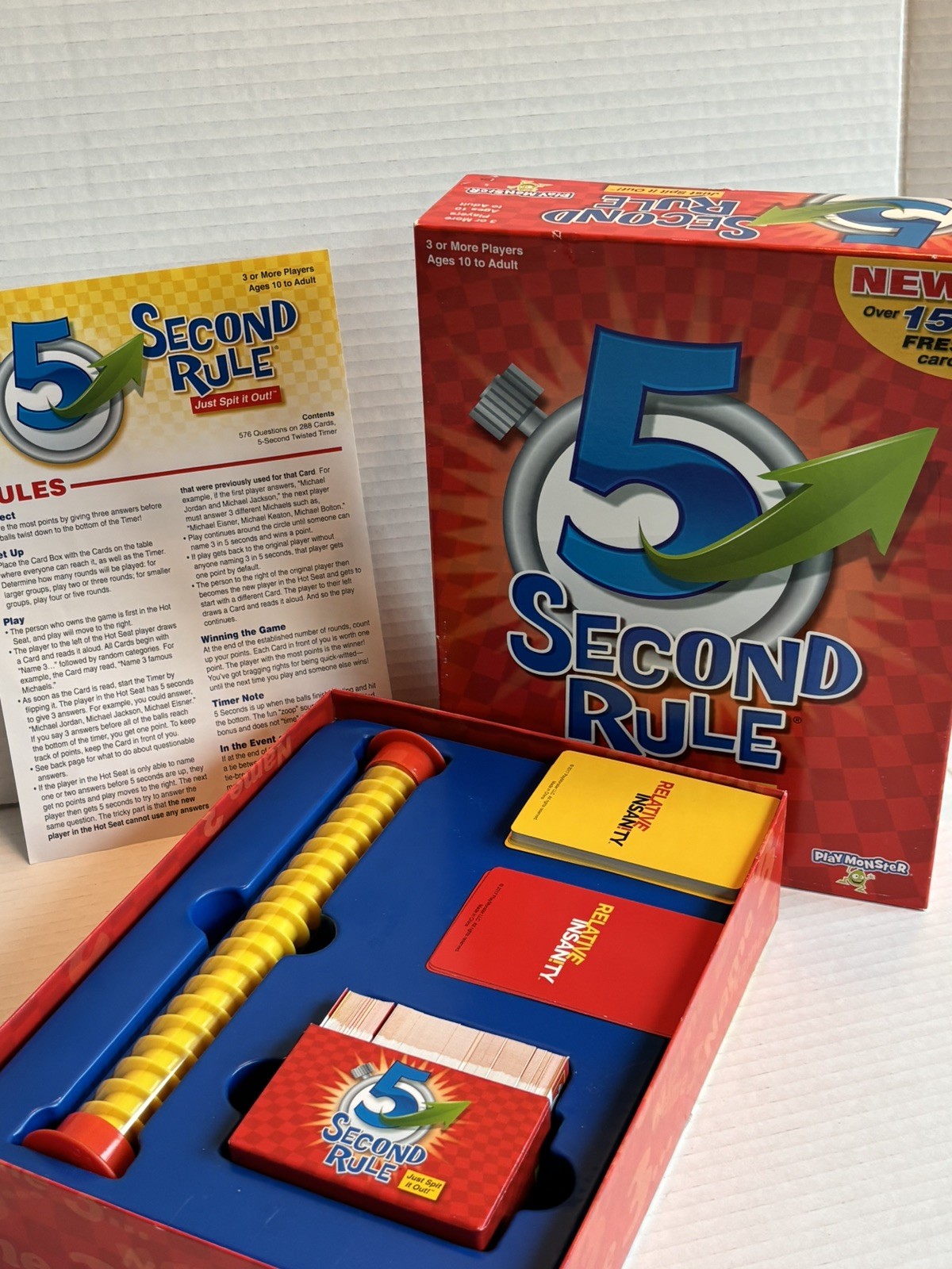 Play Monster “5 Second Rule “Board game for ages 10 and up Fun party game