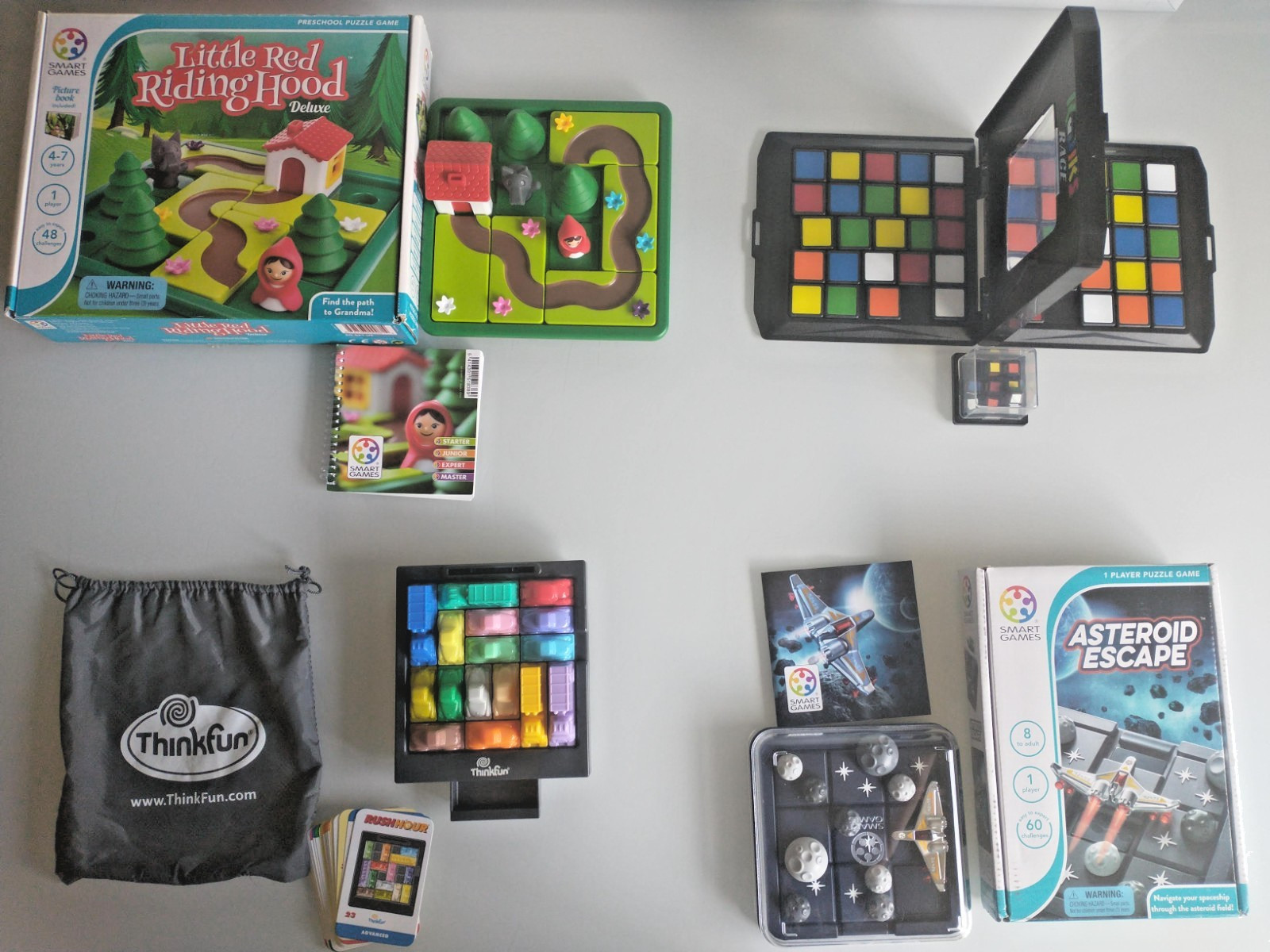 SmartGames Little Red Riding Hood Asteroid Escape ThinkFun Rush Hour Rubiks Race