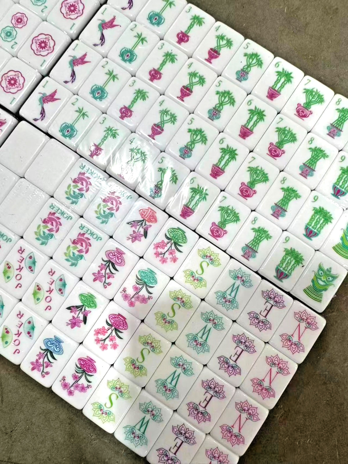 American Mahjong Game Set, 160 Layered Mah Jong Tiles Party Emerald (1S-6-3 (02