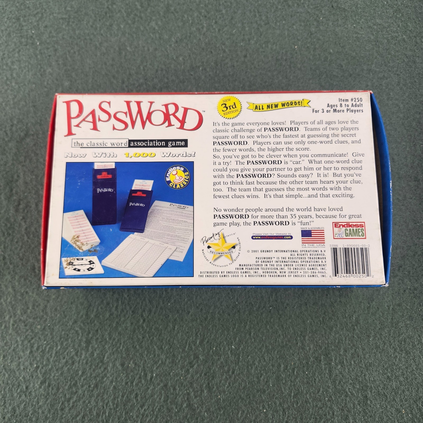 Endless Games Password Board Game – 3rd Edition 2001 Complete