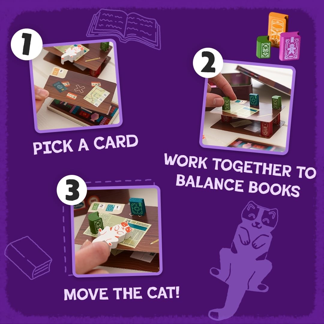 Bookshelf by | Ages 8+ | 2-4 Players | Cooperative Stacking Game | Skill & Ba…