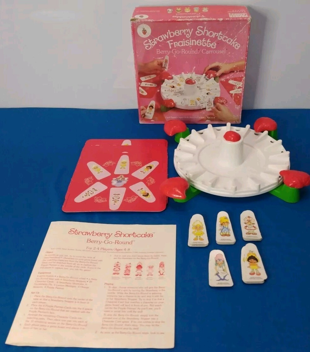 Vintage 1981 Strawberry Shortcake Berry Go Round Board Game – 99% Complete
