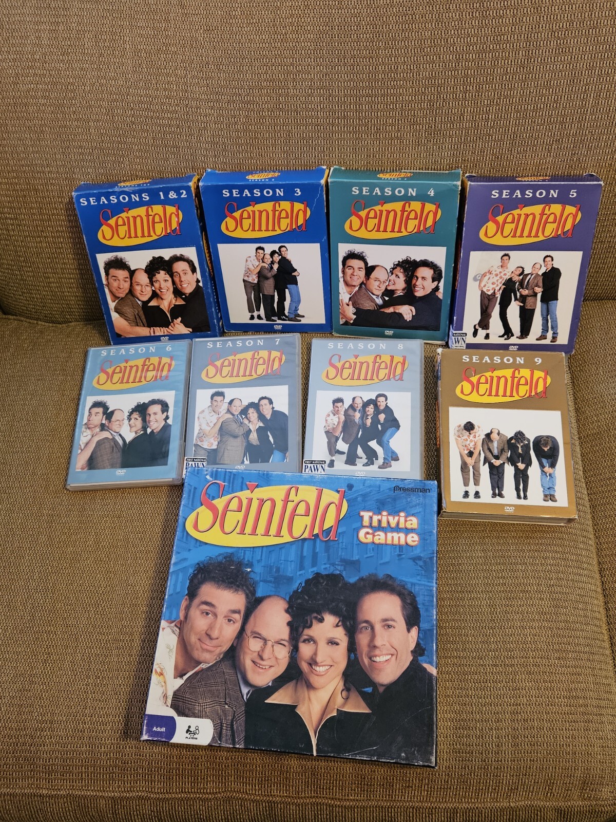 2009 Seinfeld Trivia Game 2-4 Players or Teams + All Seasons 1-9 On DVD Plus Ext
