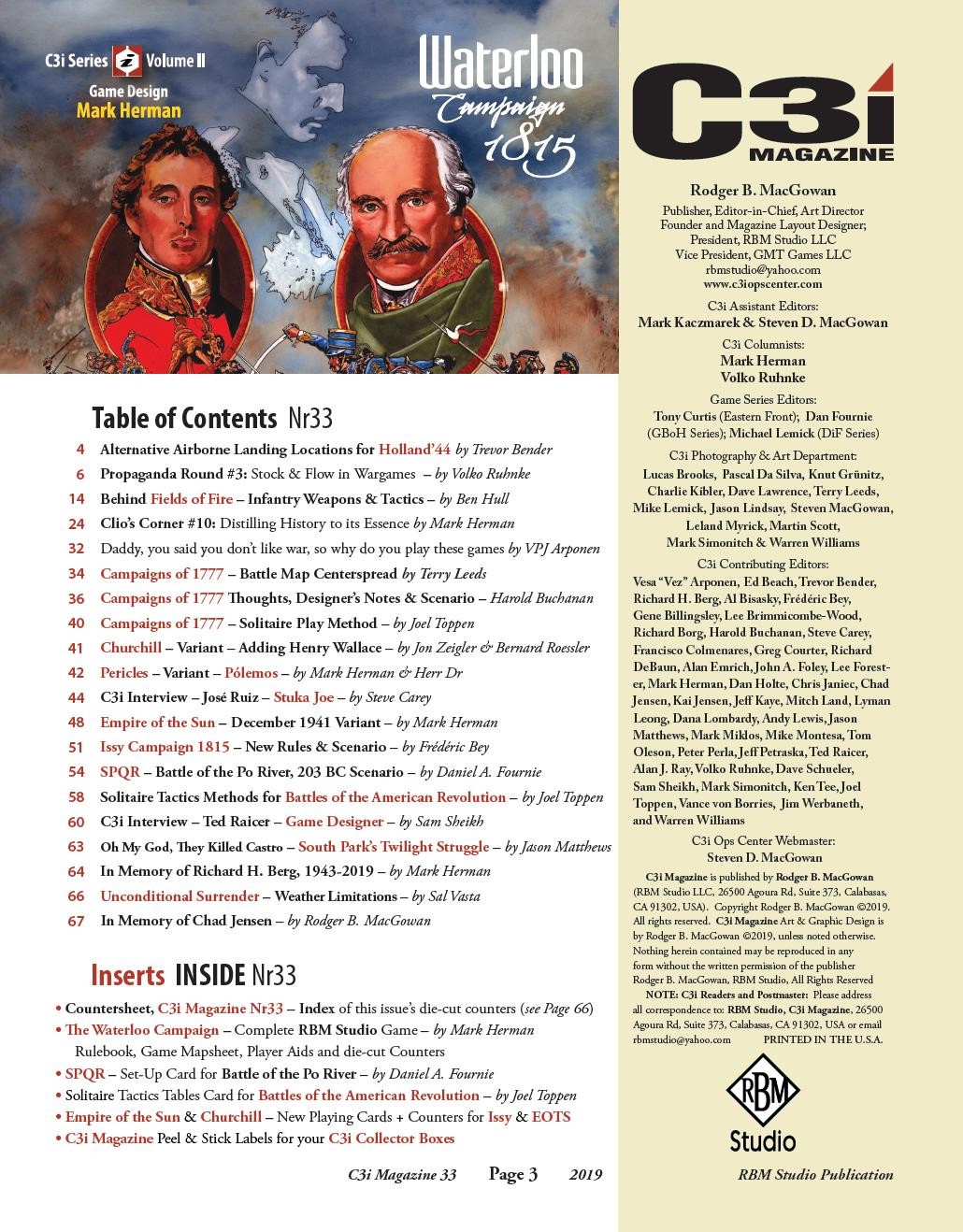 Magazine Nr33 Waterloo Campaign 1815 by C3i – SEALED