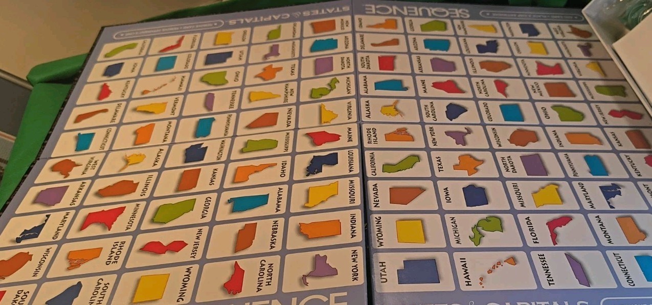 Sequence: States And Capitals Board Game COMPLETE Geography FREE SHIP Educate