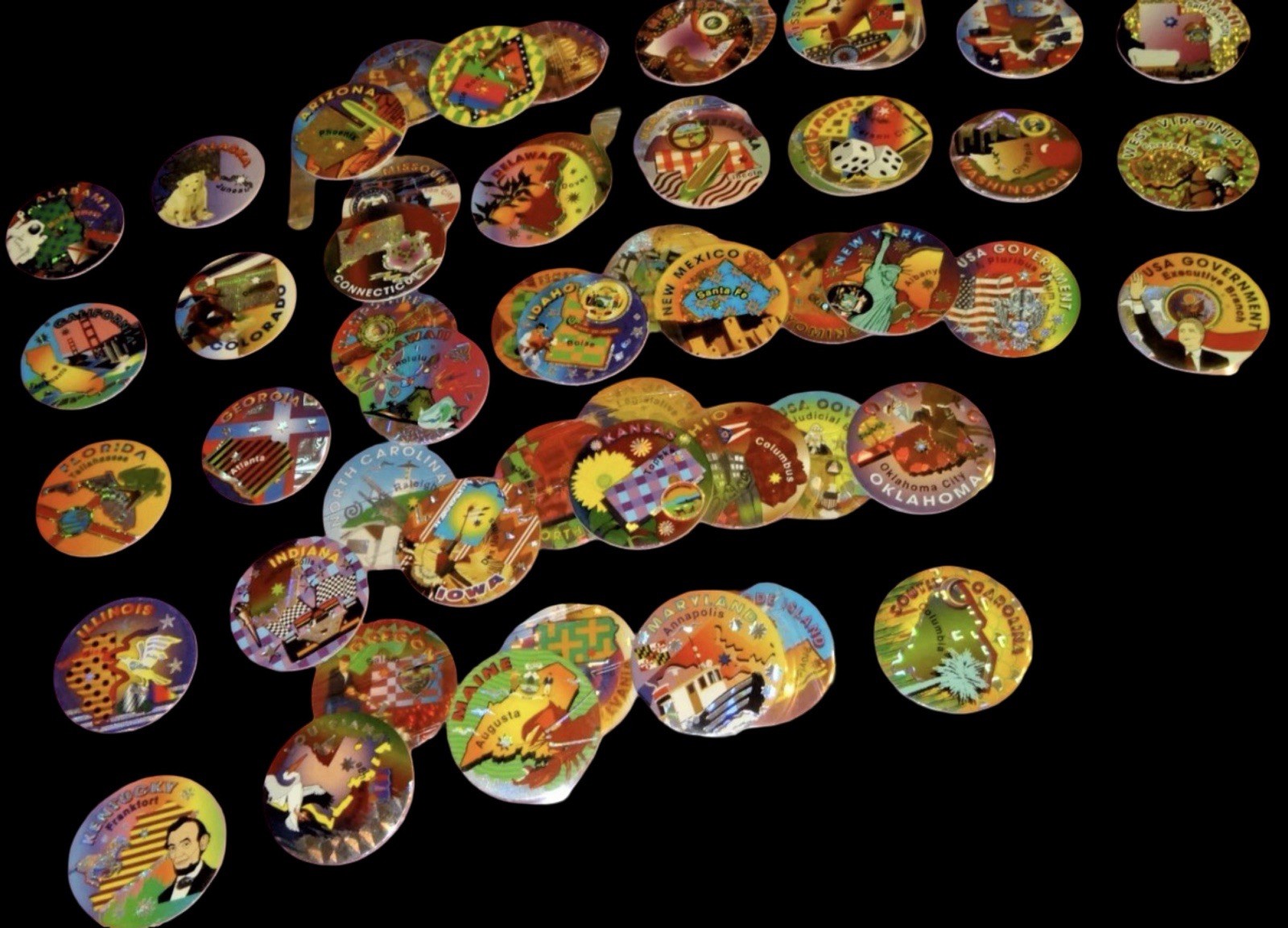 Vintage 50 States POG Set Complete Holographic Caps USA 1–50 90s Lot