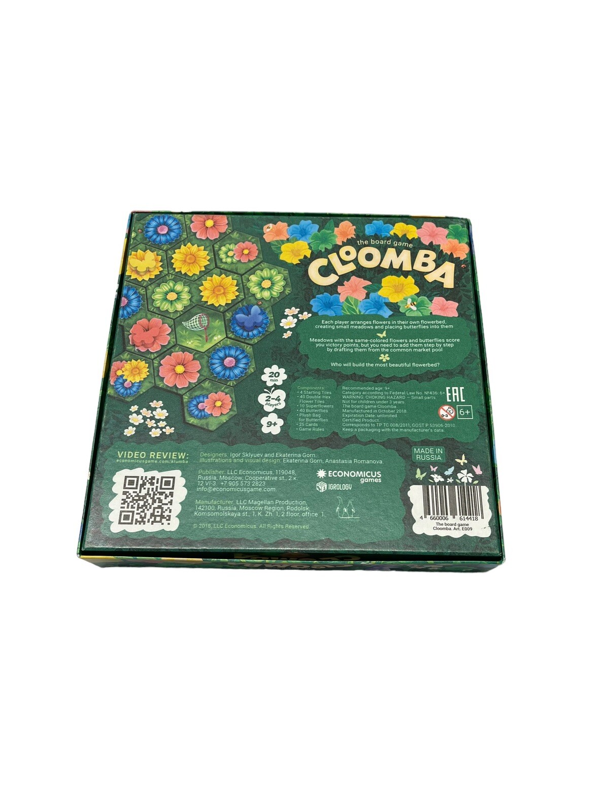 Cloomba The Board Game- Economicus Games Flowers And Butterflies. Complete HTF