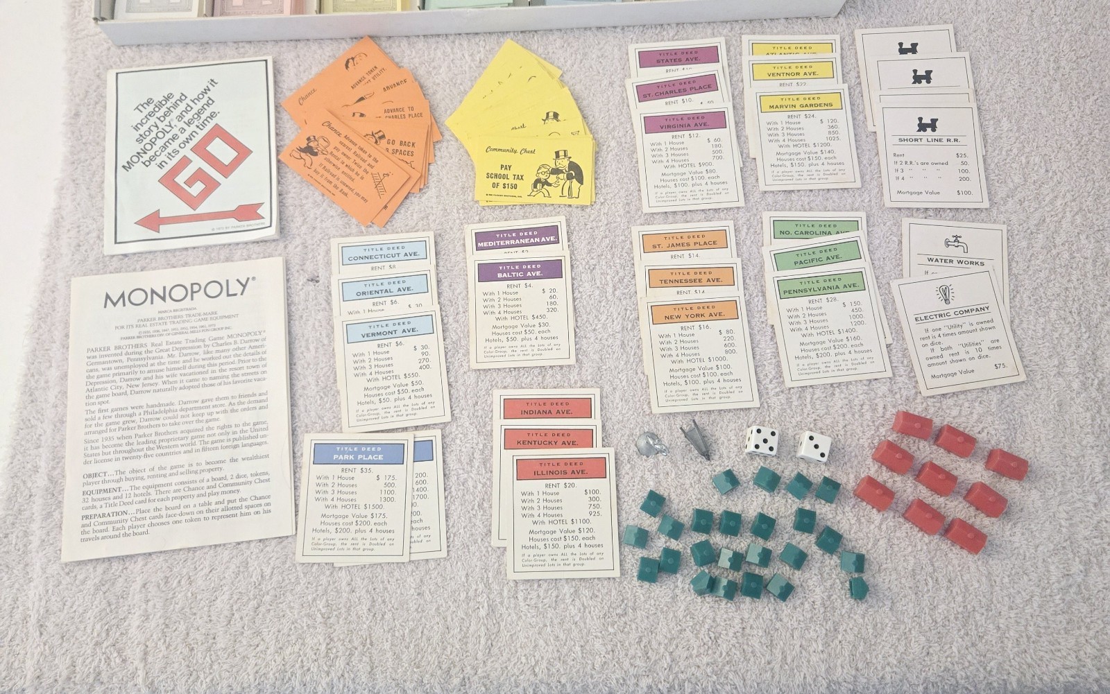 VTG 1973 Monopoly Parker Brothers Edition (missing pieces) READ DESCRIPTION