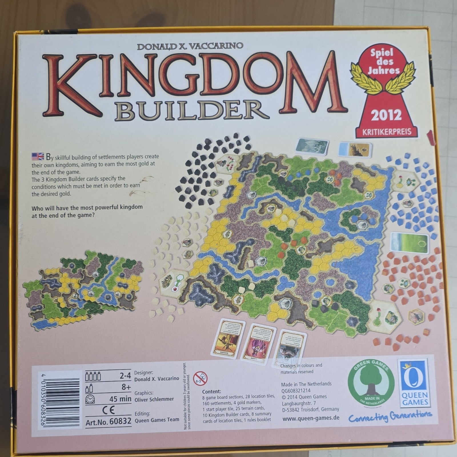 Queen Games Kingdom Builder Board Game Award-Winning Strategy 2012