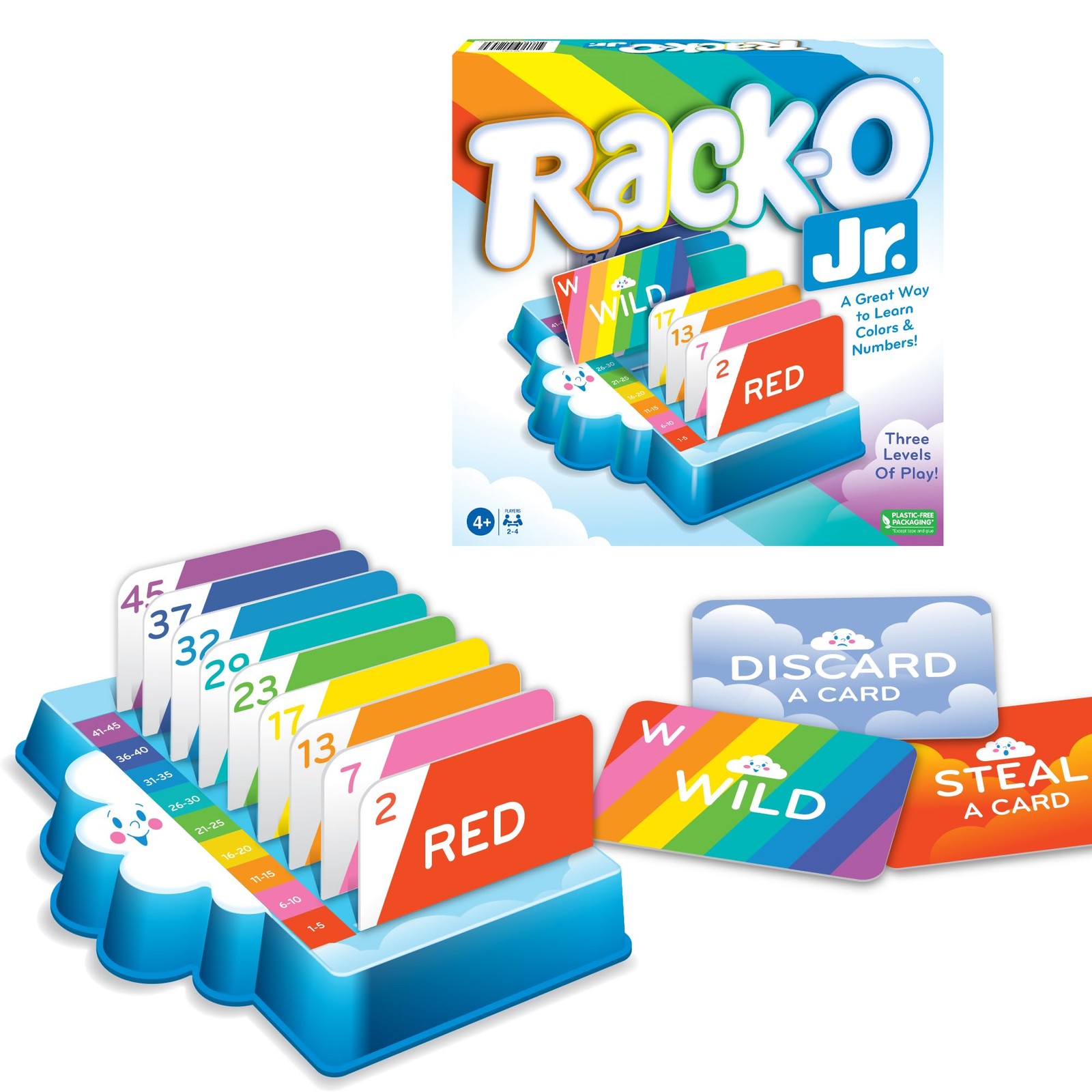 Rack-O Jr Games USA, Children’s Edition of the Game of Rack-O, for 2 to 4 Pla…