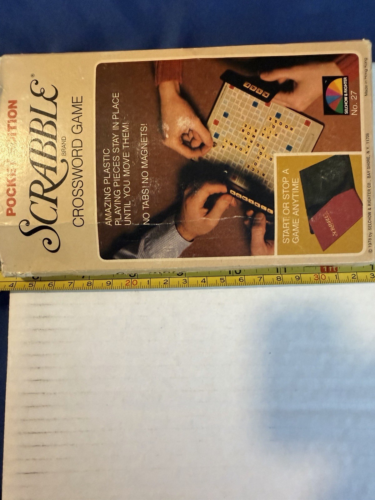 Scrabble Crossword Game Pocket Edition Travel Size 1978 Complete W/Box, Used