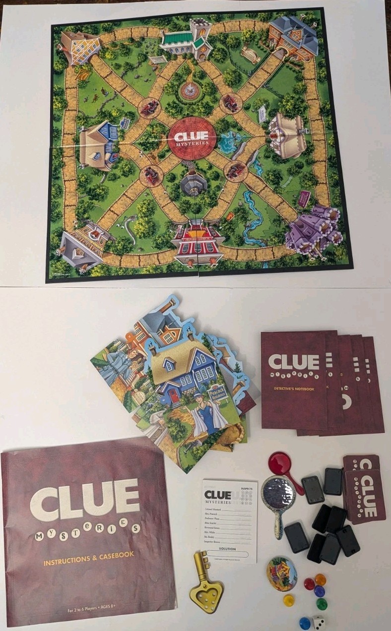 2005 Clue Mysteries Decoding Detective 50 Cases Board Game Parker Brothers