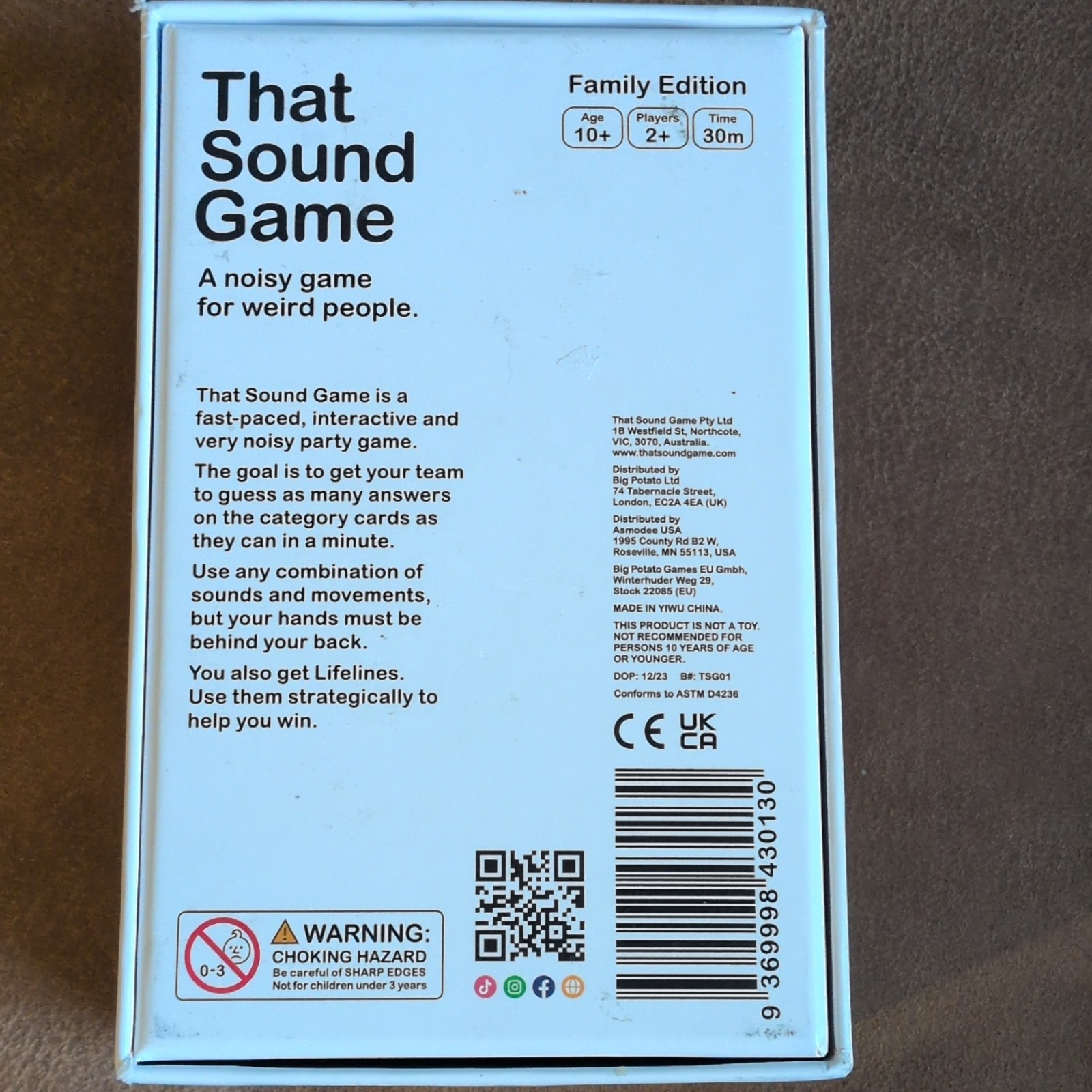 Big Potato Games That Sound Game Family Edition Party Game 2+ Players Ages 10+