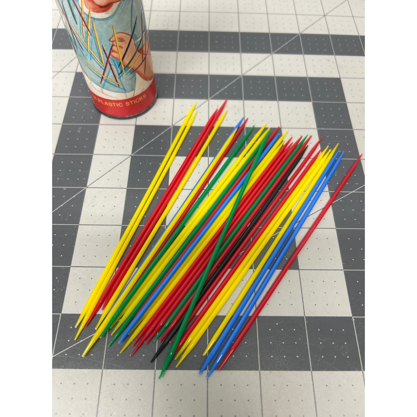 Vintage Pickup Sticks Game 1975 Plastic Sticks Complete Original Container Retro