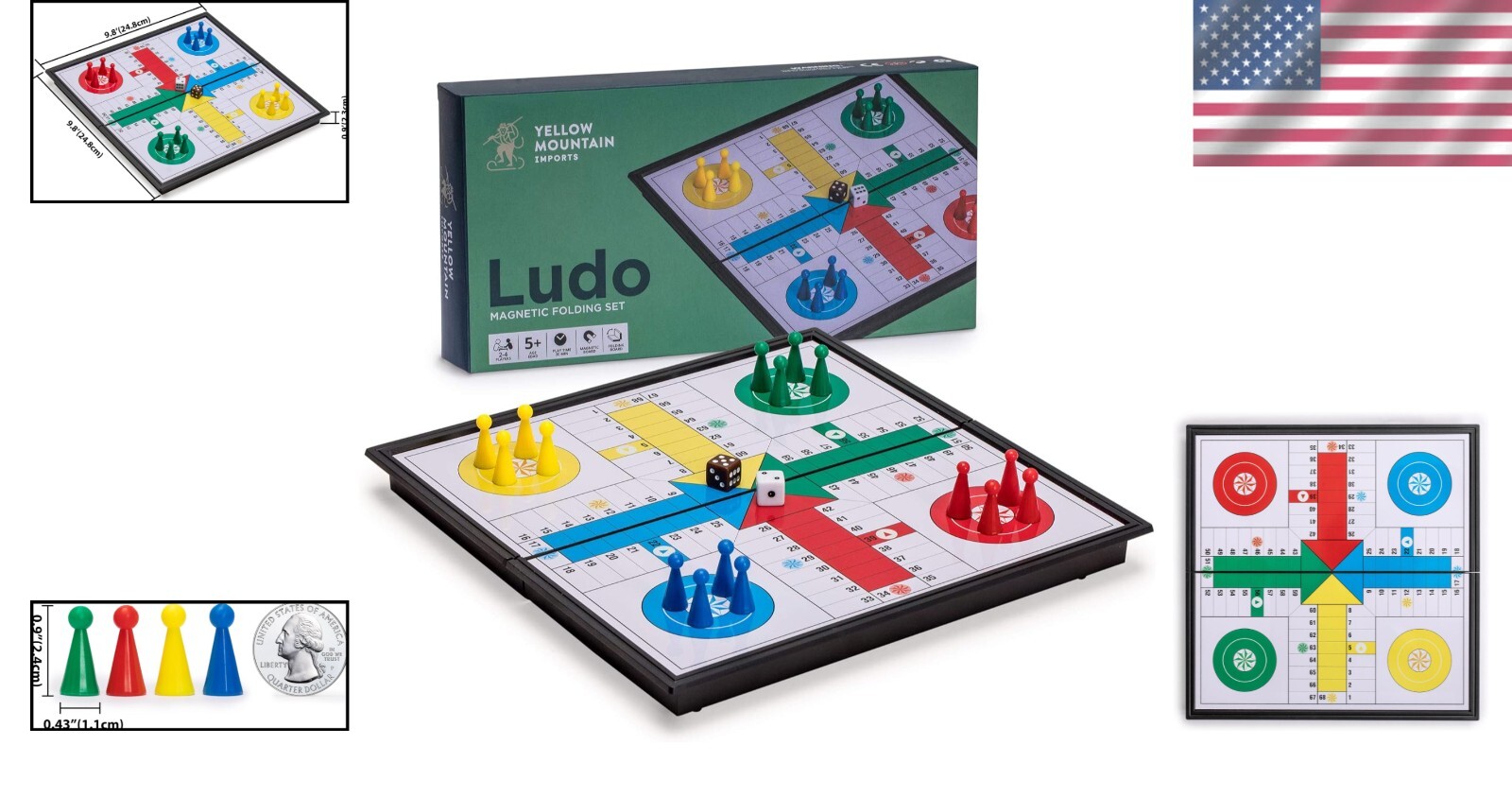 Durable 9.8 In Magnetic Ludo Game Set – Perfect For Travel & Family
