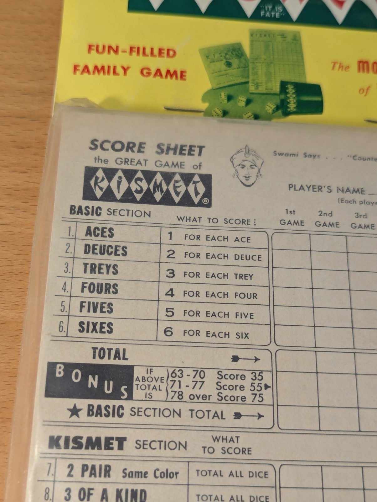 NOS Vintage 1964 Kismet Game Score Pads by Spare Time Products – 4 Pads – Sealed