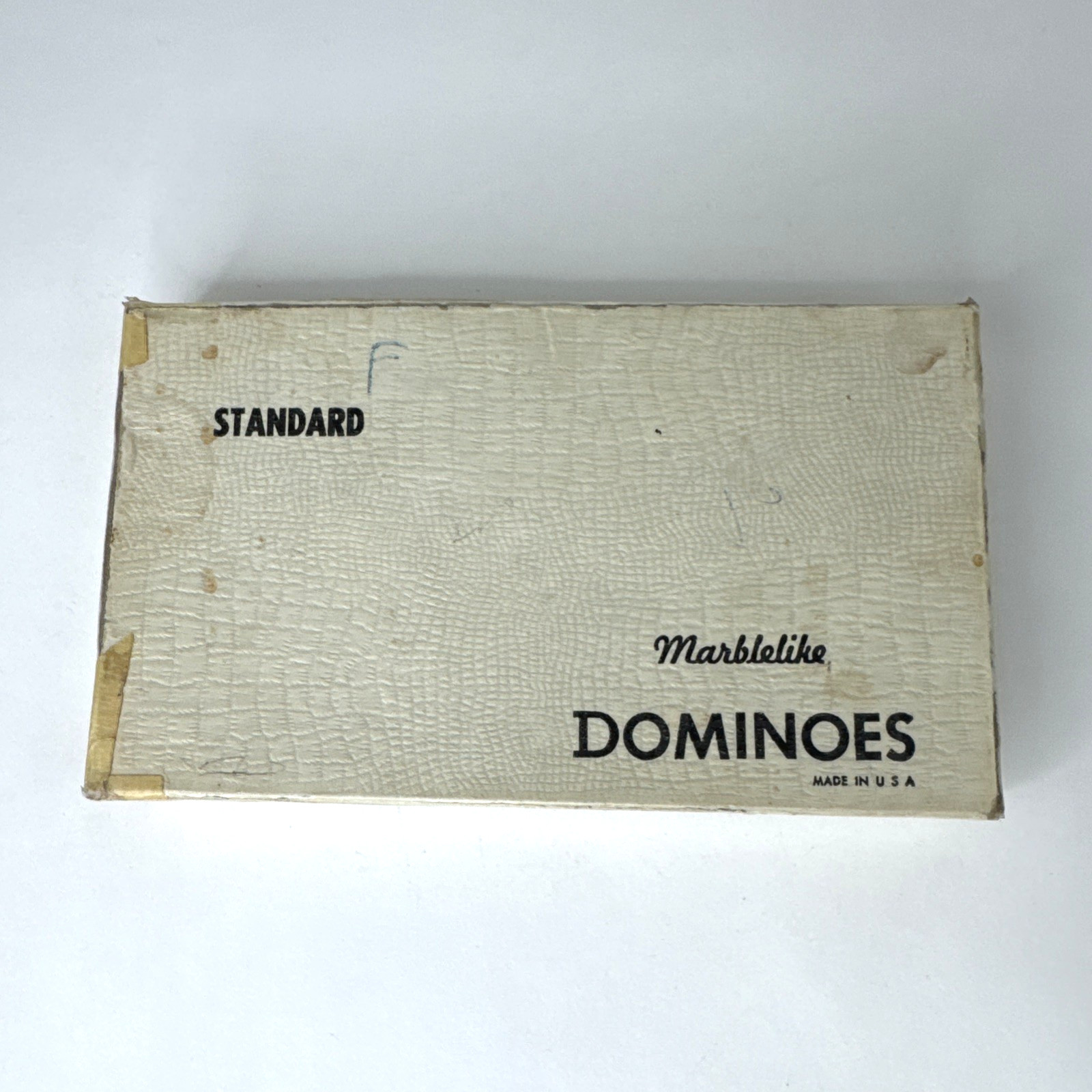 Vintage MCM PUREMCO #616 Standard Size Marblelike RED DOMINOES 2″ Tile GAME Box