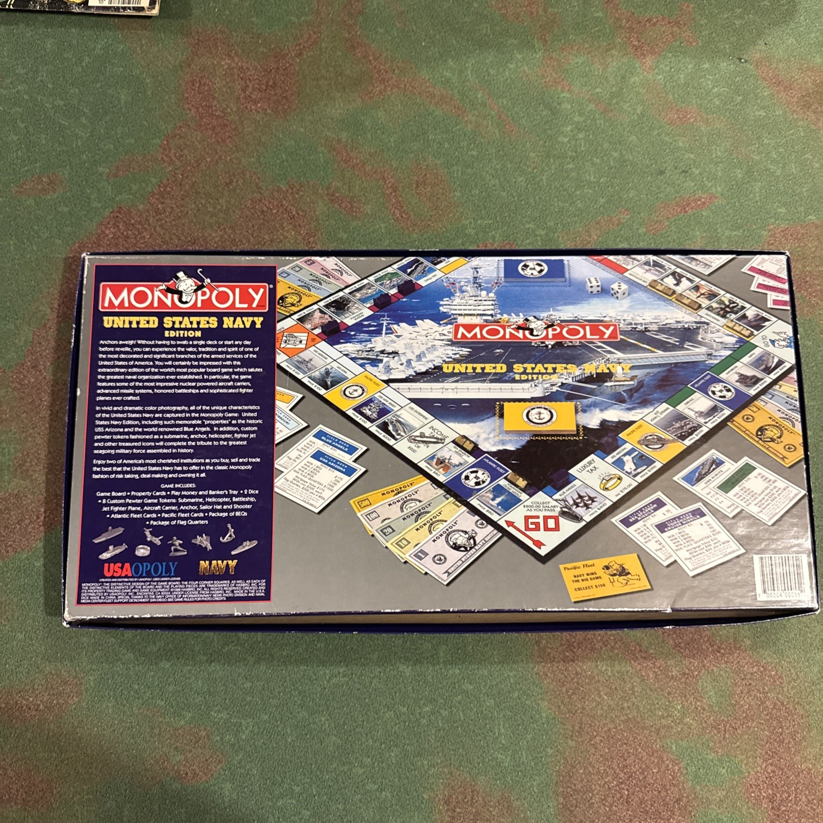 MONOPOLY United States Navy Edition Board Game Parker Bros NEW 1998 Pewter Token