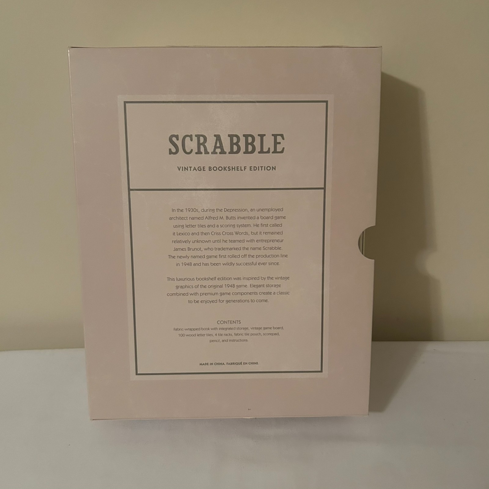 Scrabble Crossword Game Vintage Bookshelf Edition Open Box