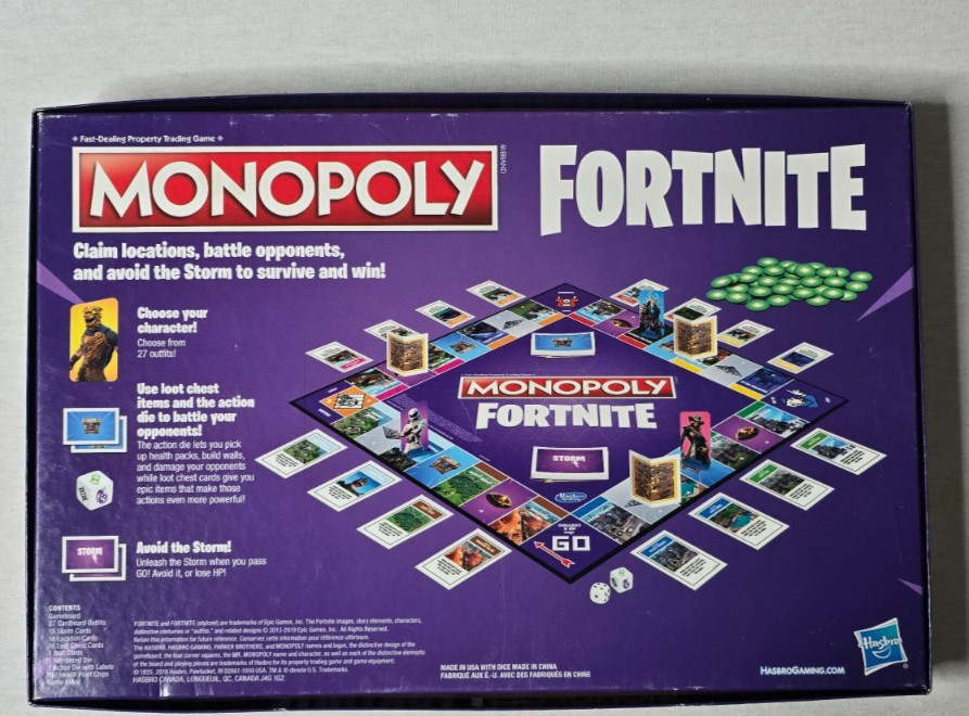 Monopoly Fortnite Edition Board Game Hasbro Open Box
