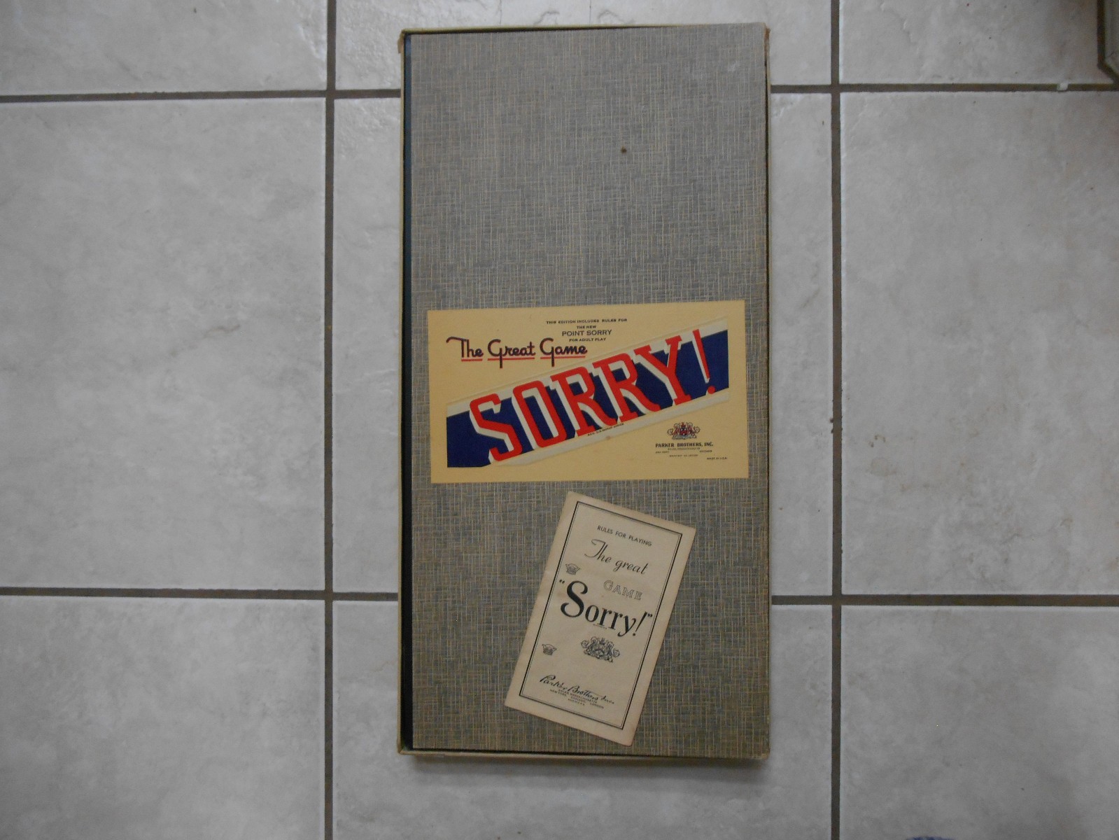 Vintage Early 1950’s Parker Brothers Sorry Board Game USA with Complete Cards