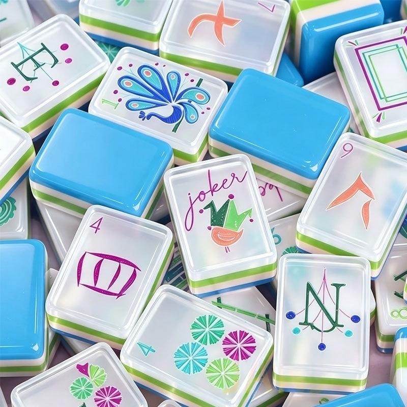 160 American Mahjong Tiles ，4-Layer Acrylic Pearl Color Engraved Set fast ship