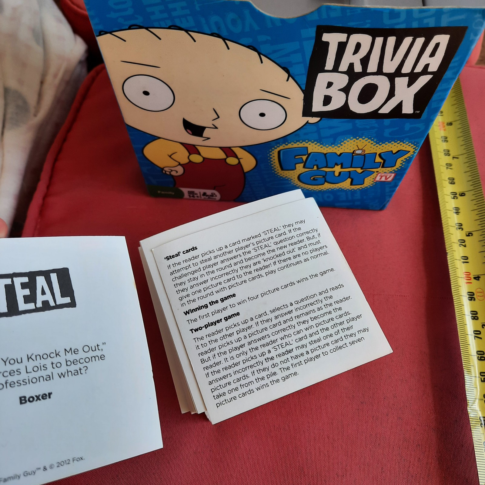 2012 Family Guy Trivia Box Official Game with Trivia Question Character Cards