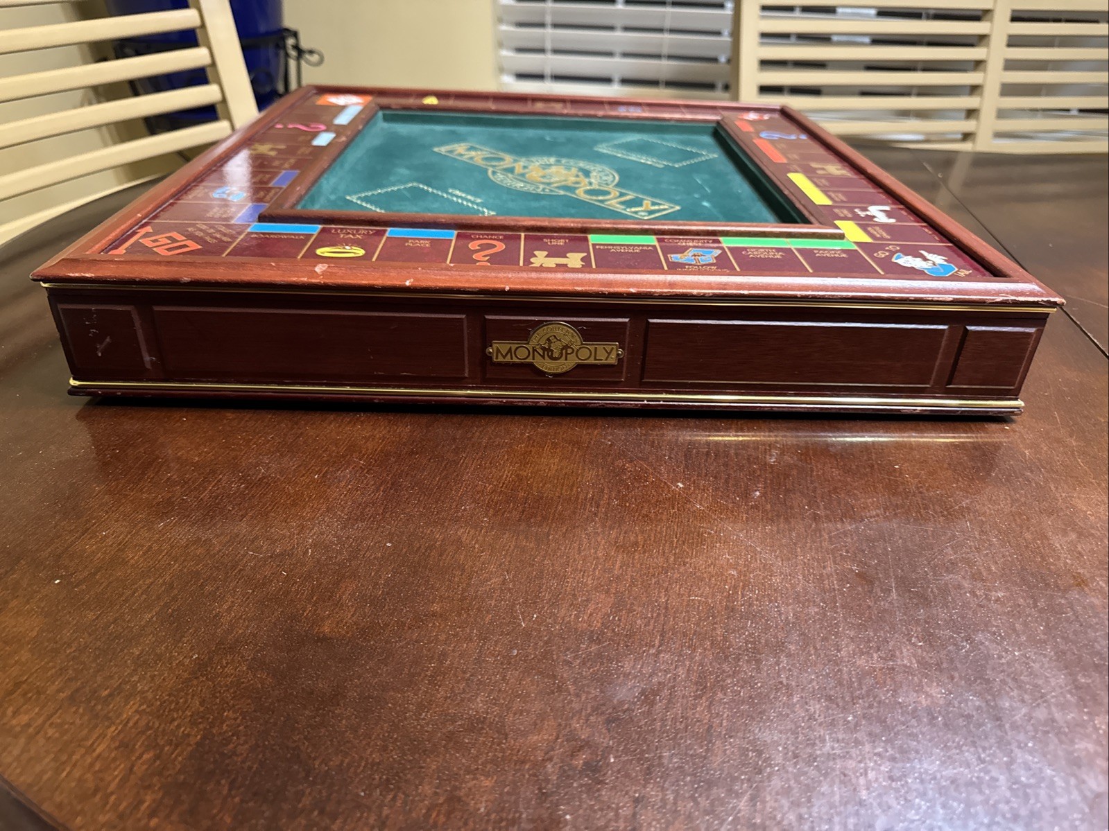 Monopoly Collector’s Edition Franklin Mint Wood Game Board w/ Standard Pieces