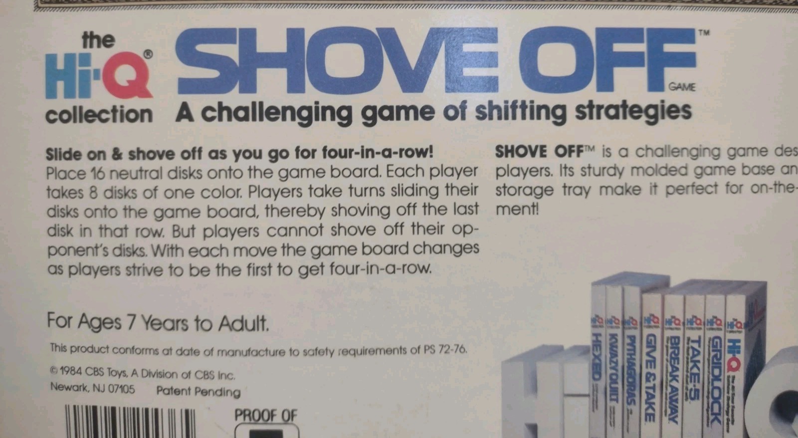 Vtg Ideal Hi-Q Collection SHOVE OFF Game 1984 USA Complete Ideal
