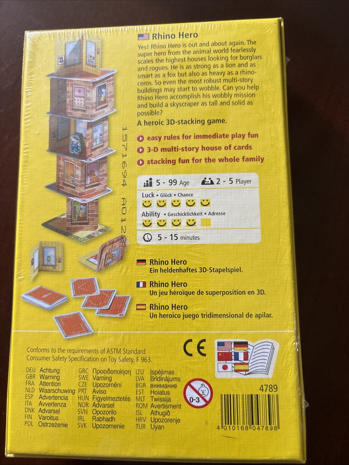NEW HABA Rhino Hero A Heroic Stacking Card Game for Ages 5 and Up