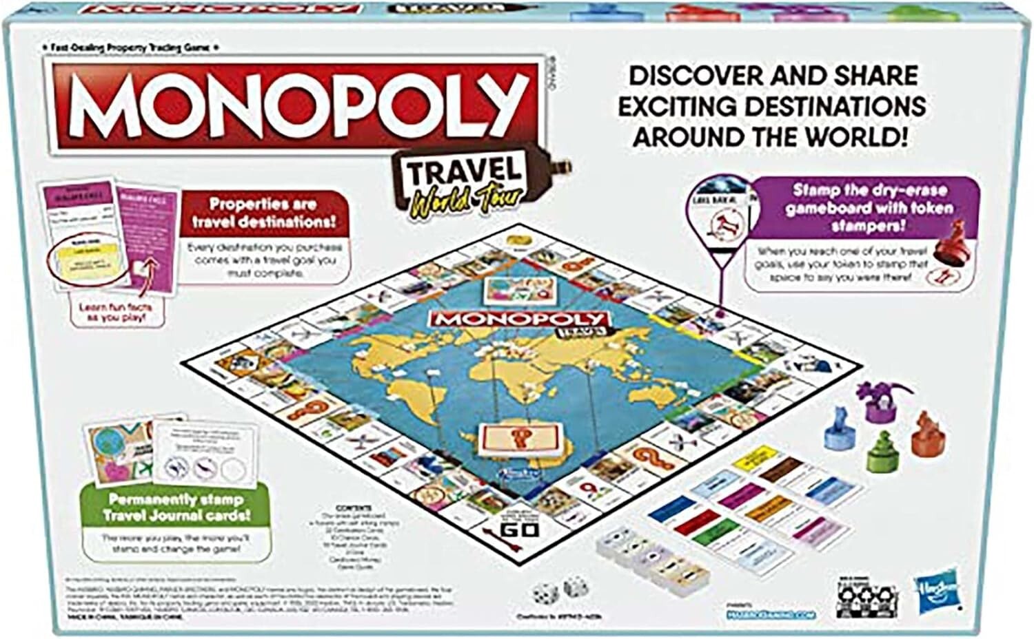 Monopoly Travel World Tour Board Game Hasbro Gaming Parker Brothers New