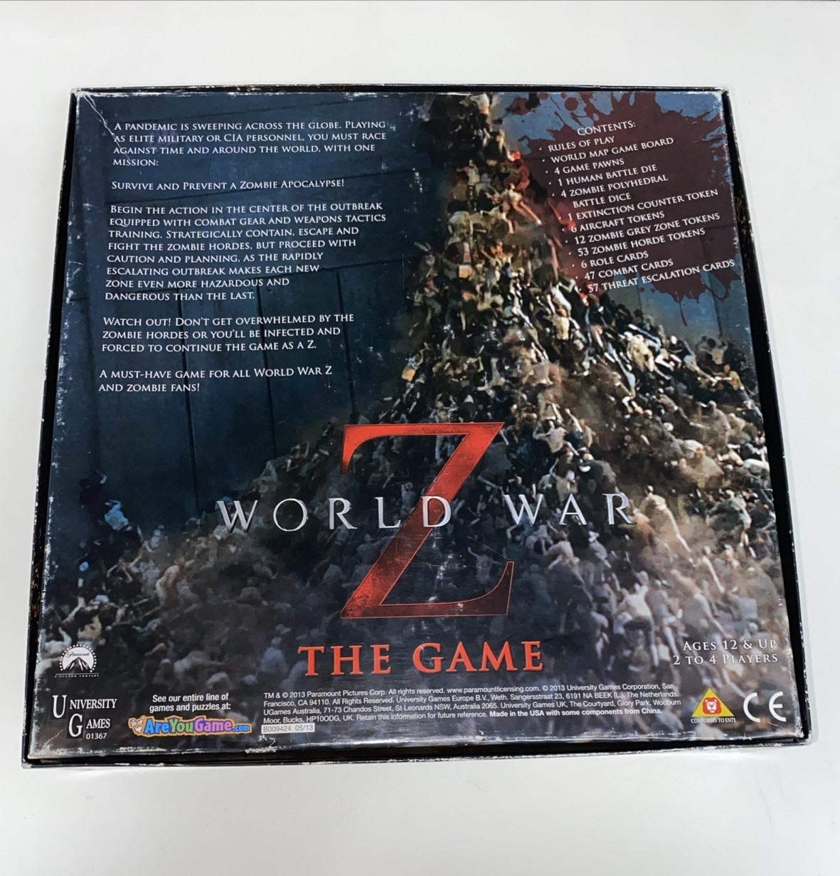 University Games World War Z Board Game – The Game Sealed Pieces Box Damage
