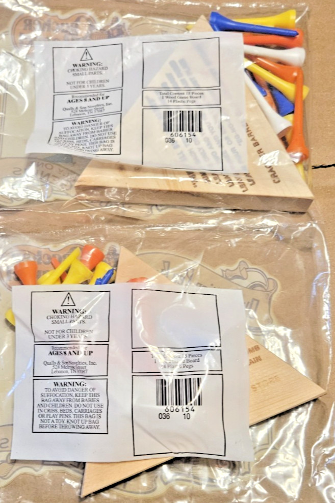 Cracker Barrel Peg Game “EG-NO-RA-MOOSE” 2 Pack Read Description
